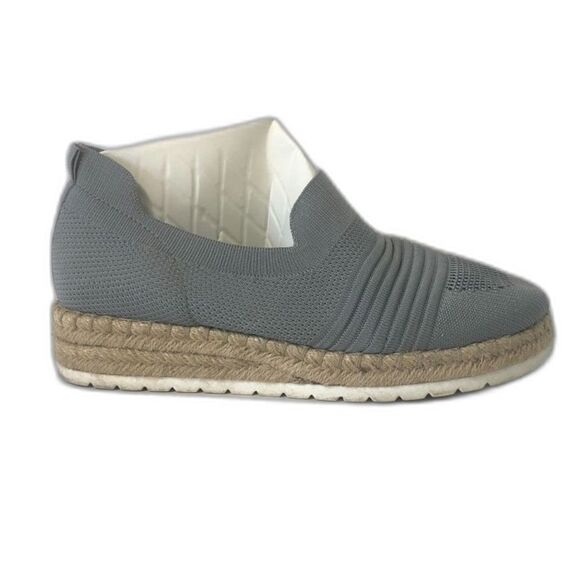 ADRIENNE VITTADINI Espadrille Women's Size 9 Gray Slip On Niko Comfort Platform - Picture 1 of 11